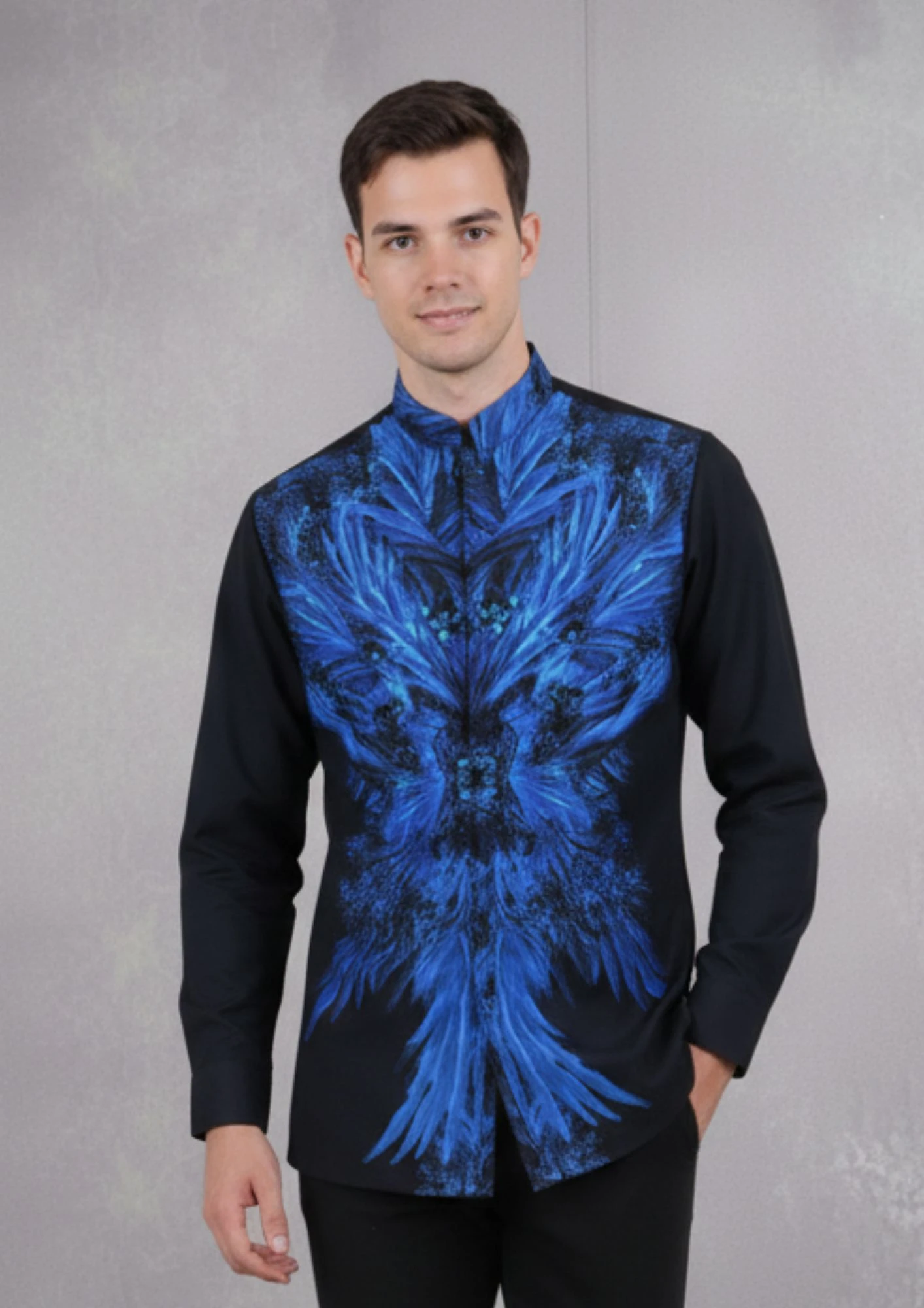 Blue printed shirt