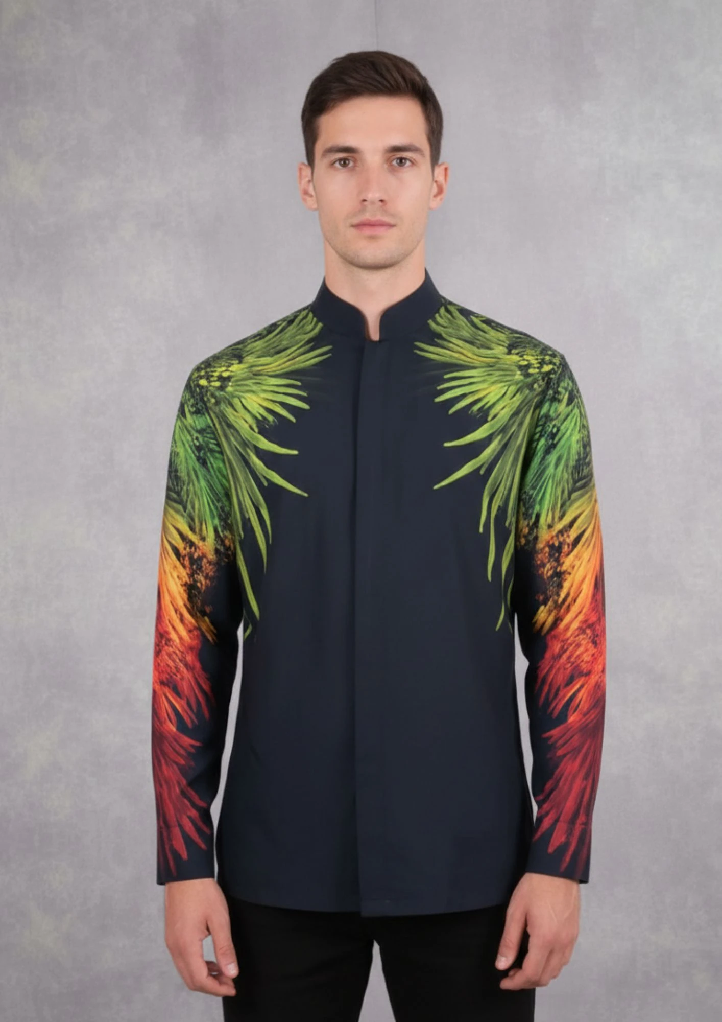 Multicolor Feather Printed Shirt