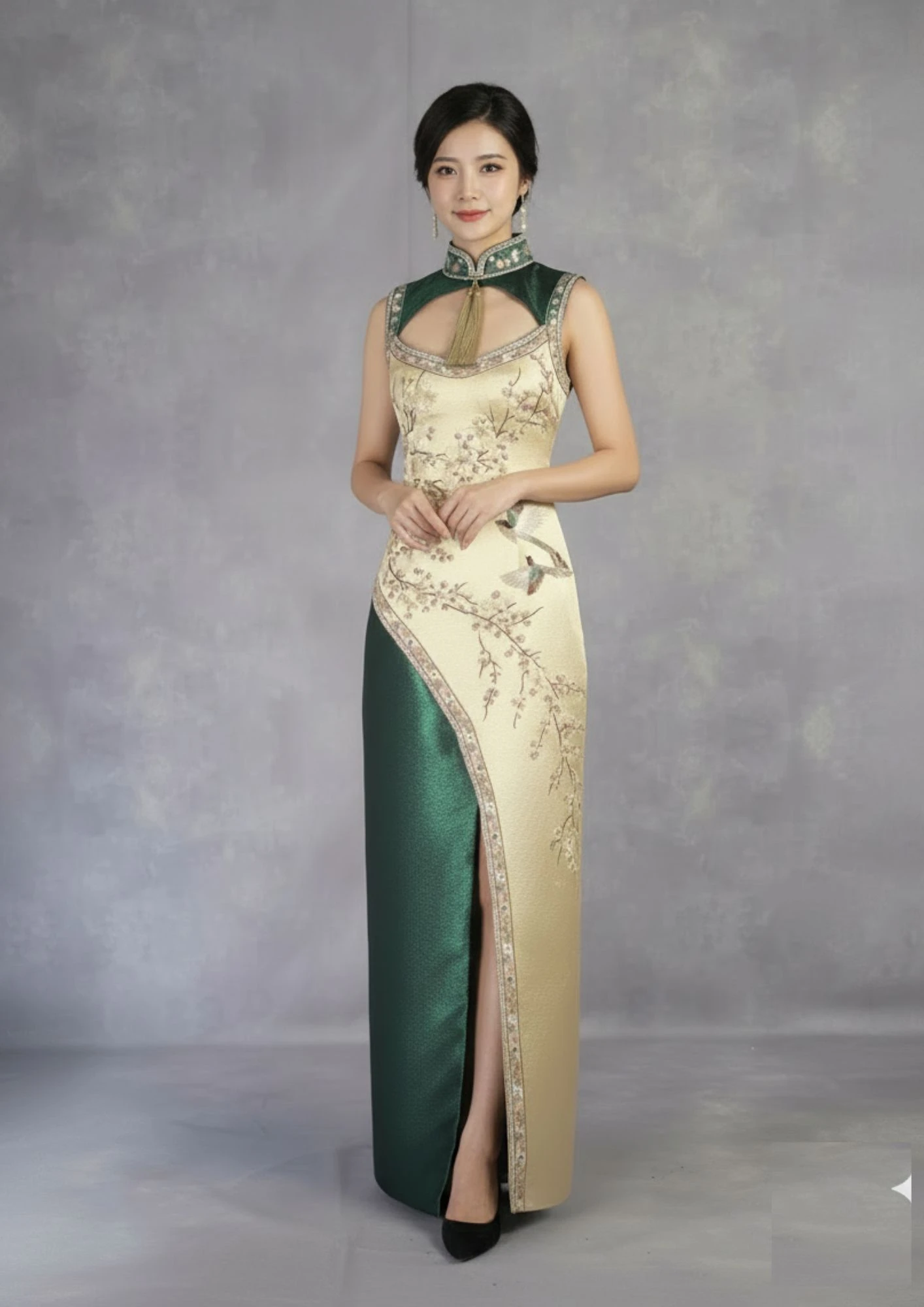 Emerald Blossom Cheongsam