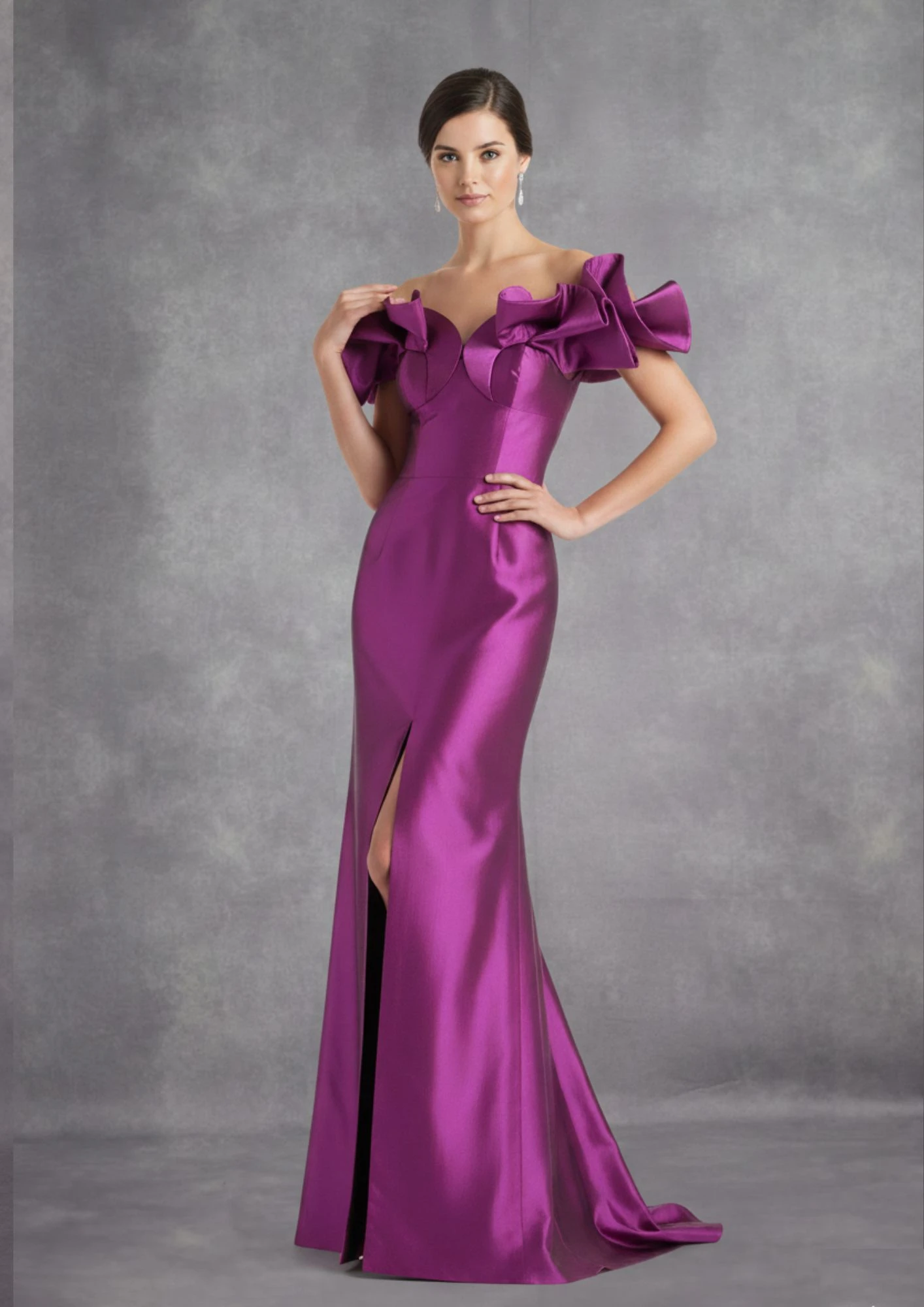 Orchid Ruffle Gown