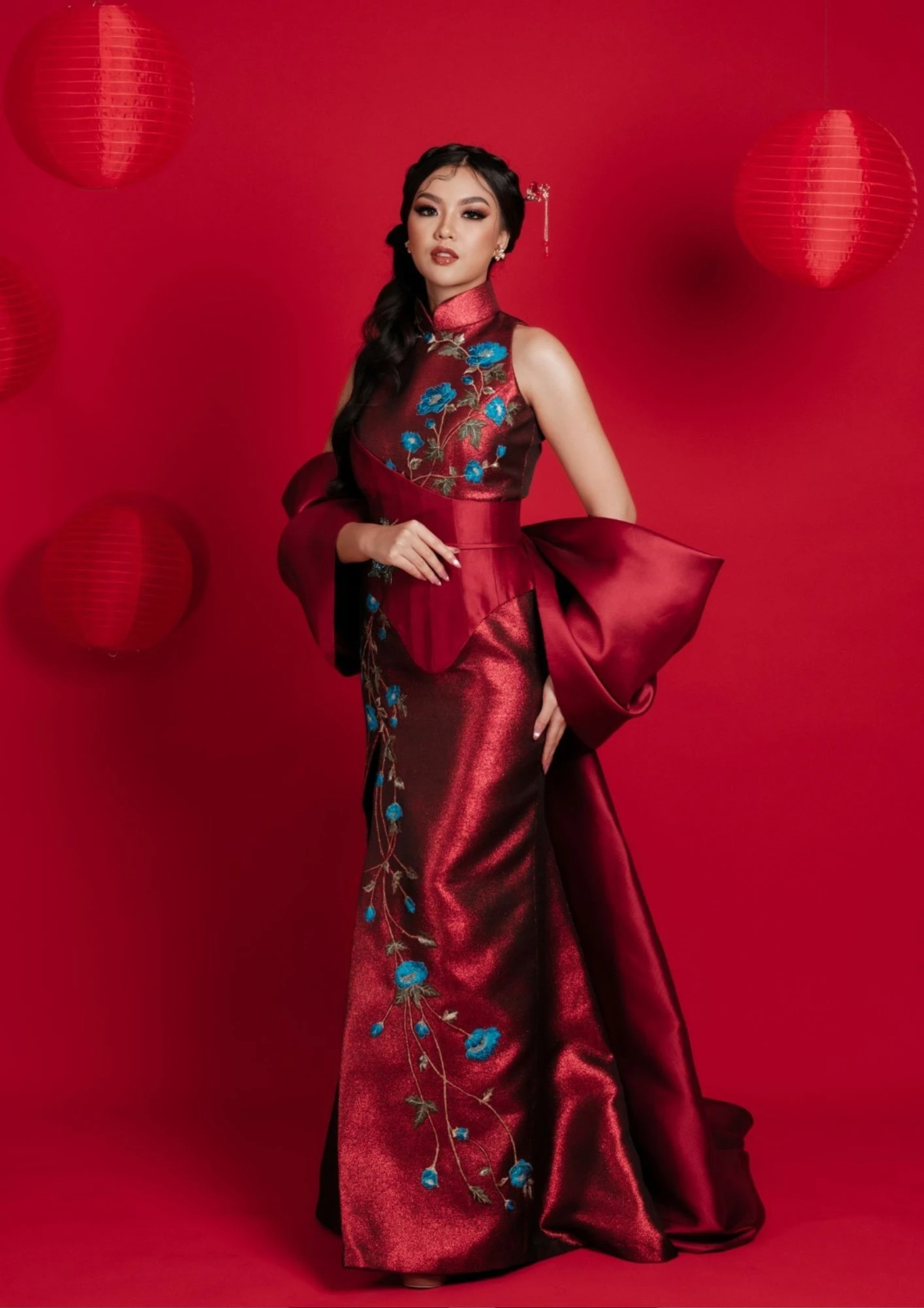 Red Floral Cheongsam